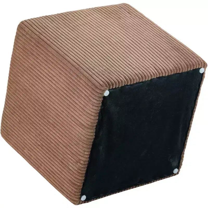 Pouf/tabouret en tissu suédine de style nordique