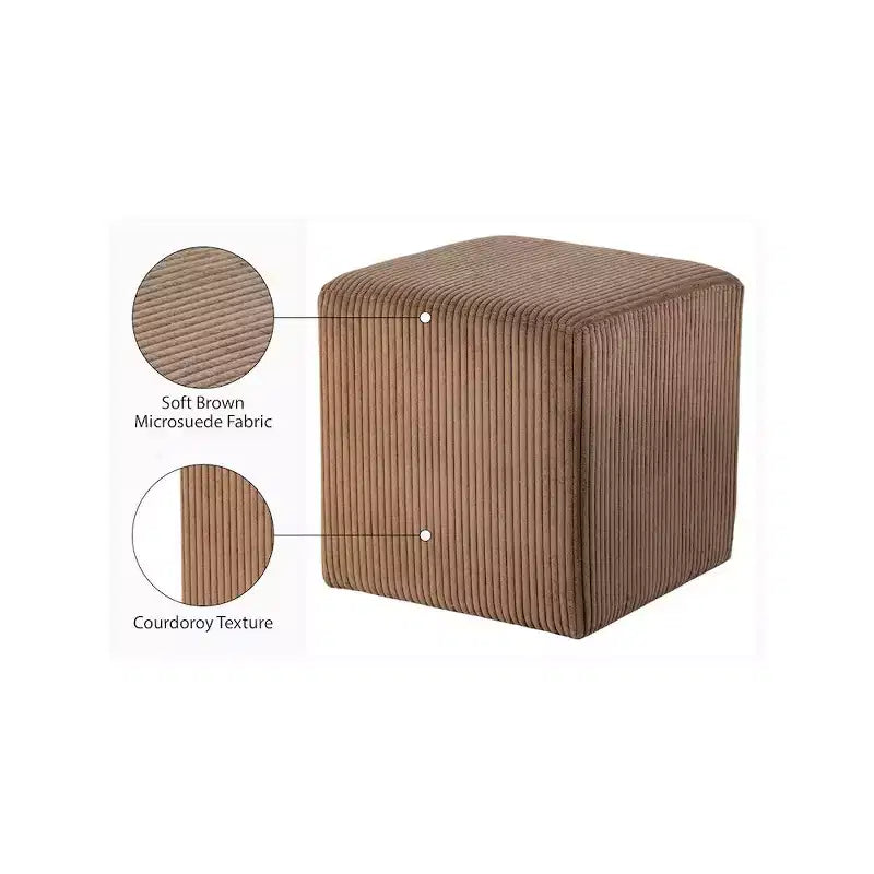 Pouf/tabouret en tissu suédine de style nordique