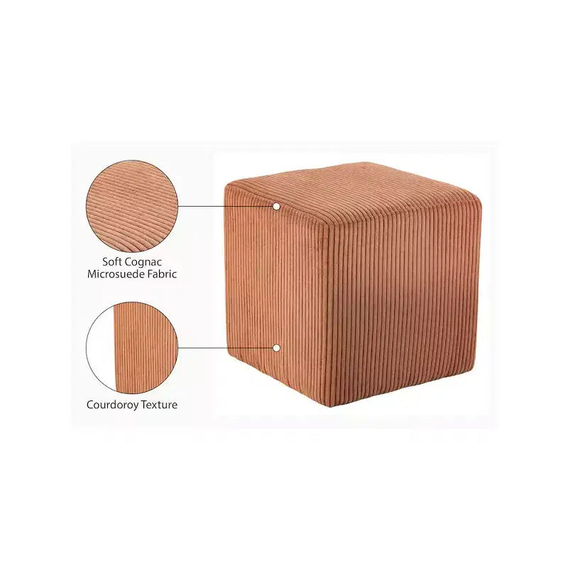 Pouf/tabouret en tissu suédine de style nordique
