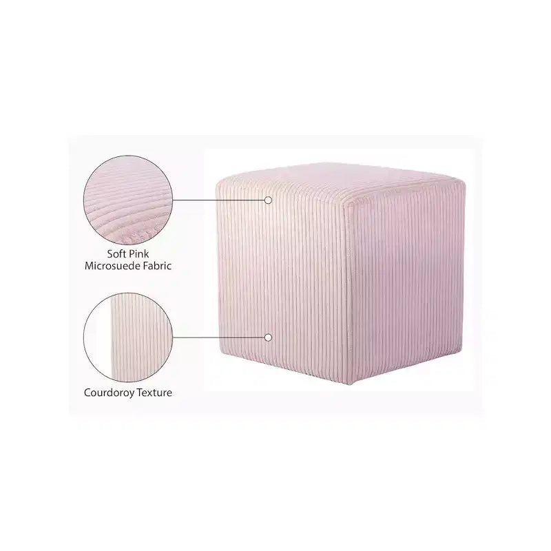 Pouf/tabouret en tissu suédine de style nordique