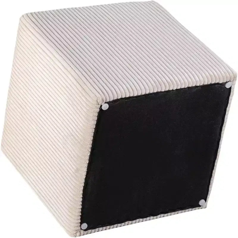 Pouf/tabouret en tissu suédine de style nordique