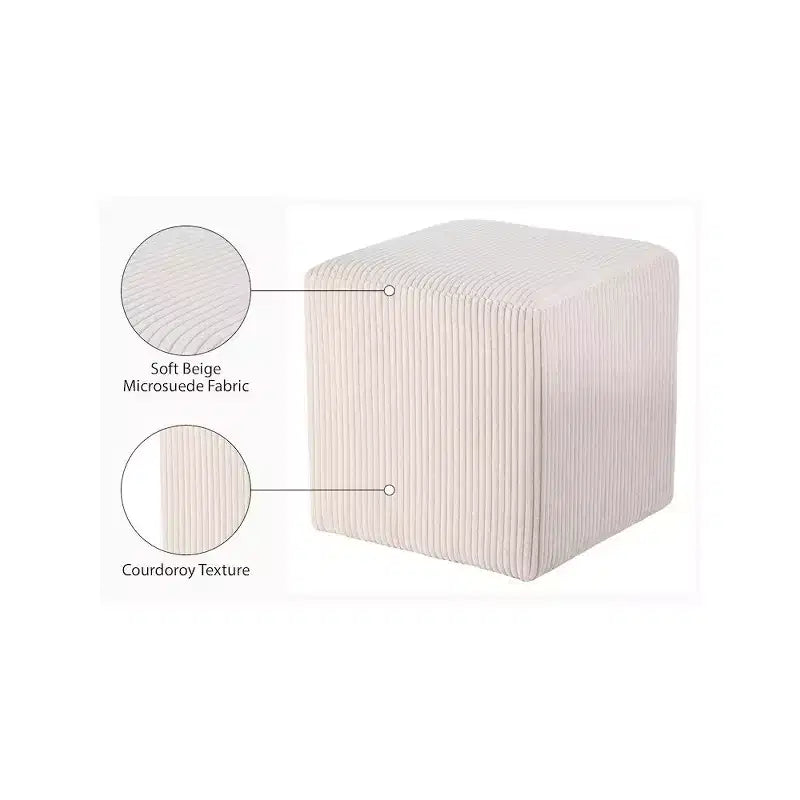 Pouf/tabouret en tissu suédine de style nordique