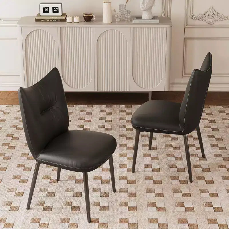 Silla de comedor moderna de piel sintética de microfibra de 19.29 in