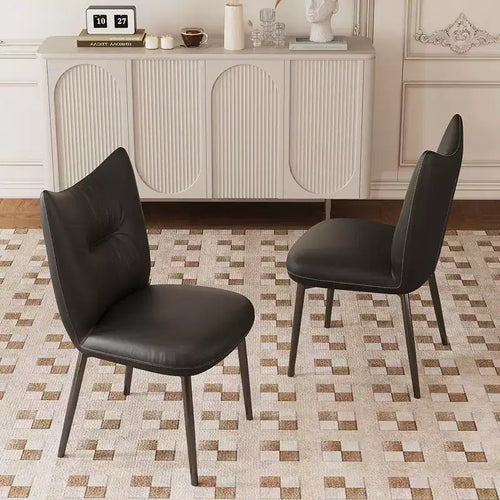 Silla de comedor moderna de piel sintética de microfibra de 19.29 in