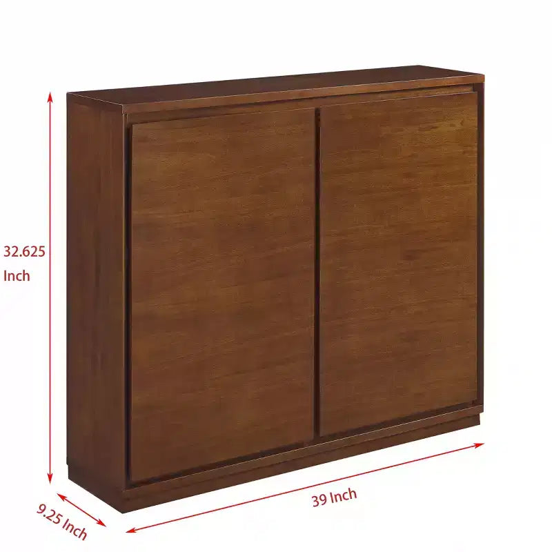 Sideboard, 39 Zoll, mit 2 Kabeldurchführungen, Aufbewahrungsschrank und Küchenschrank für Wohnzimmer, Küche und Esszimmer, Walnuss