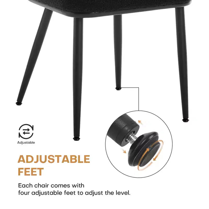 2er-Set Esszimmerstühle aus Rattan - Polsterstühle im Mid-Century-Modern-Stil mit Rohrgeflecht-Rückenlehne und Metallbeinen für die Küche