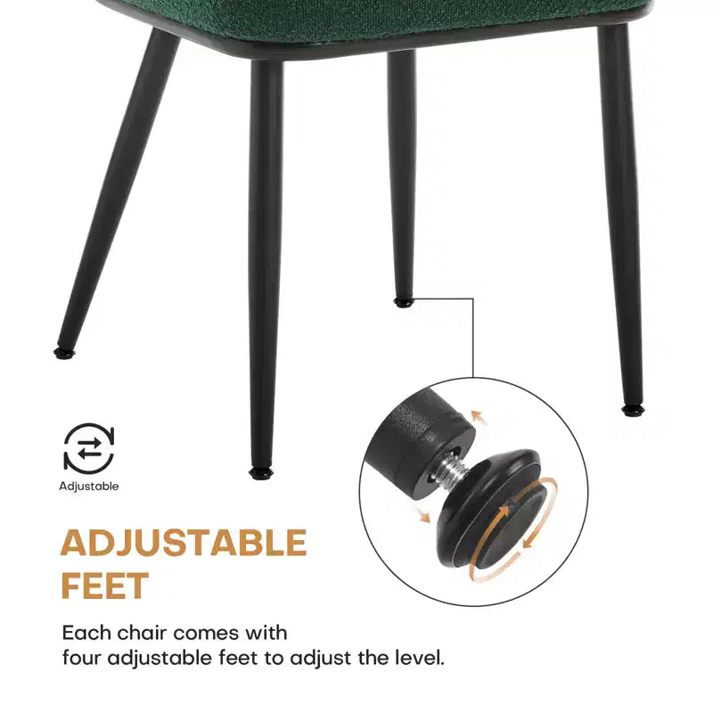 2er-Set Esszimmerstühle aus Rattan - Polsterstühle im Mid-Century-Modern-Stil mit Rohrgeflecht-Rückenlehne und Metallbeinen für die Küche