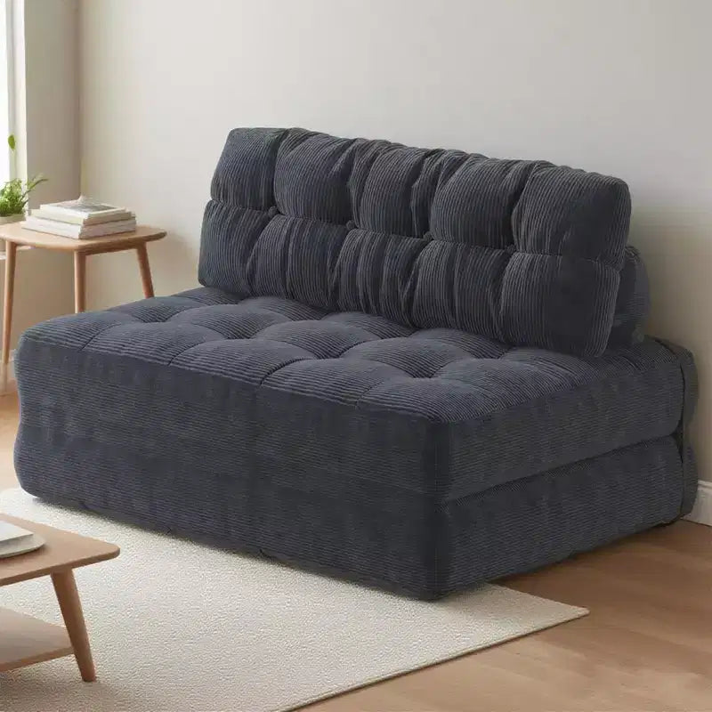 Sofá cama plegable, sofá de suelo plegable de pana con almohada