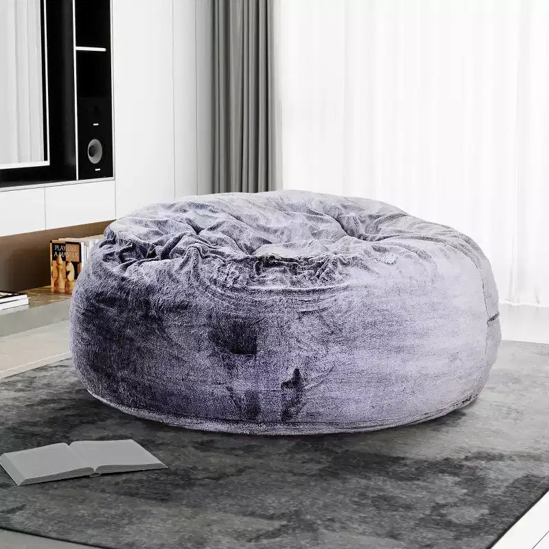 Runder Sitzsack aus dickem Cord, übergroßer weicher Sitzsack zum Entspannen