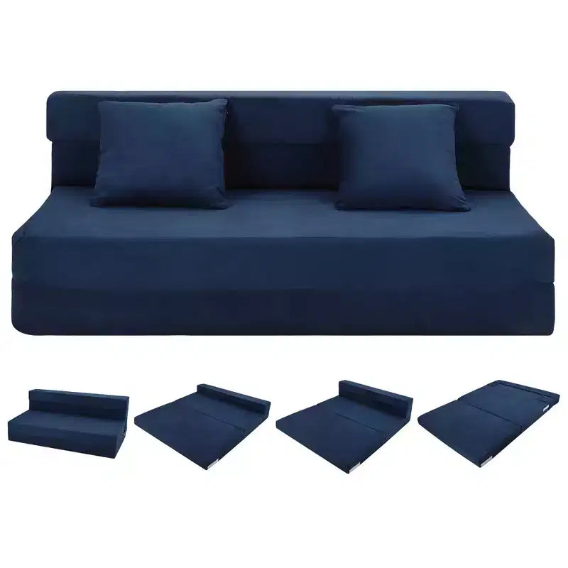 Canapé-lit pliant avec coussin, fauteuil convertible en lit avec matelas pliant