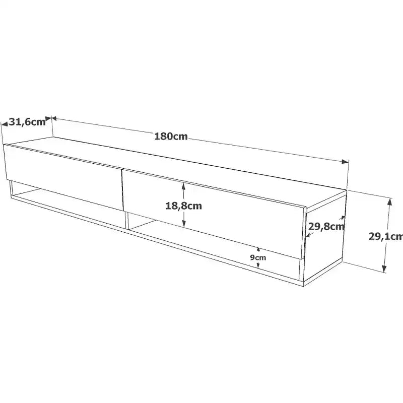 TV-Lowboard mit Stauraumfächern und Türen