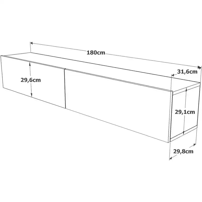TV-Lowboard mit Stauraumfächern und Türen