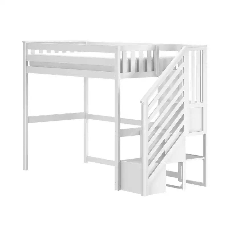 Klassisches Hochbett für zwei mit Treppe