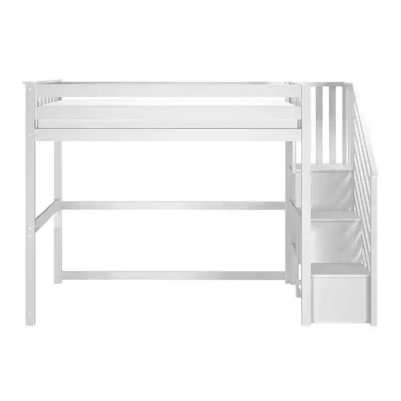 Klassisches Hochbett für zwei mit Treppe