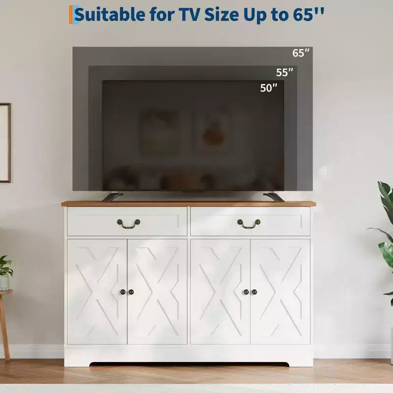 Meuble-bar à café de style champêtre avec 2 portes et un tiroir, buffet de rangement pour la cuisine, étagère réglable, capacité de 150 LB, montage facile pour la salle à manger