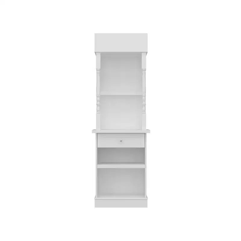 Grande vitrine et meuble de rangement blanc, étagères décoratives et tiroir, polyvalent pour la maison