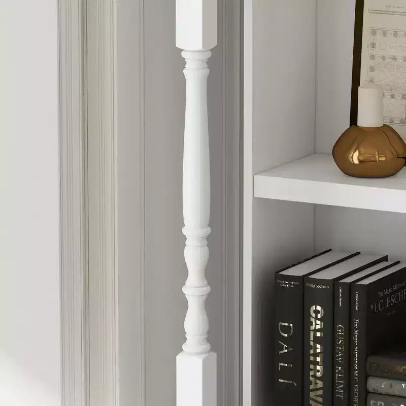Grande vitrine et meuble de rangement blanc, étagères décoratives et tiroir, polyvalent pour la maison