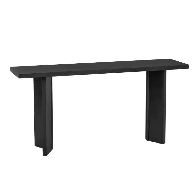 Table console minimaliste en bois avec pieds géométriques, table d’entrée de style champêtre pour le salon et l’entrée