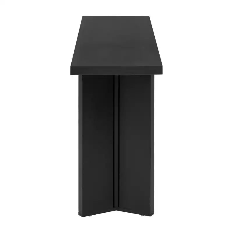 Table console minimaliste en bois avec pieds géométriques, table d’entrée de style champêtre pour le salon et l’entrée