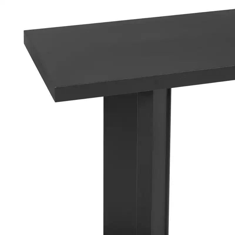 Table console minimaliste en bois avec pieds géométriques, table d’entrée de style champêtre pour le salon et l’entrée