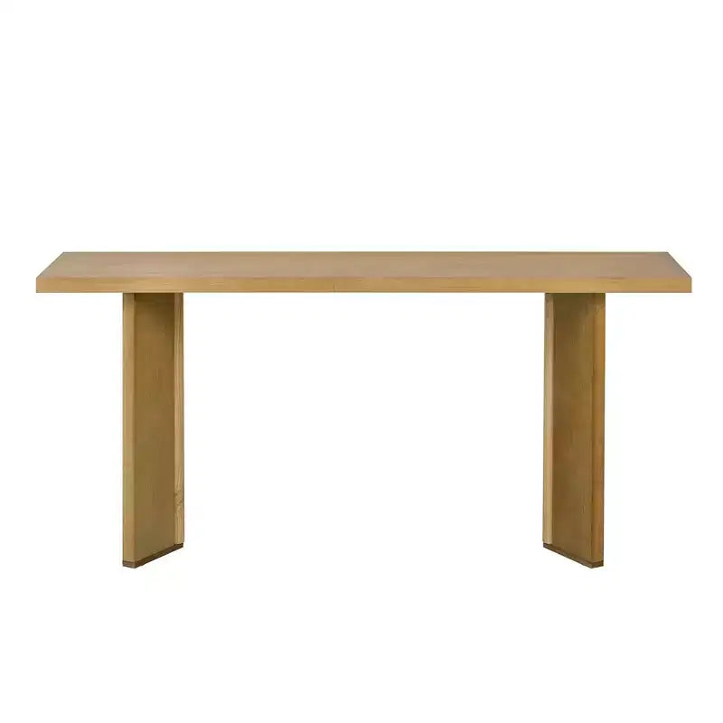 Table console minimaliste en bois avec pieds géométriques, table d’entrée de style champêtre pour le salon et l’entrée