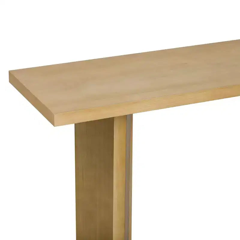 Table console minimaliste en bois avec pieds géométriques, table d’entrée de style champêtre pour le salon et l’entrée