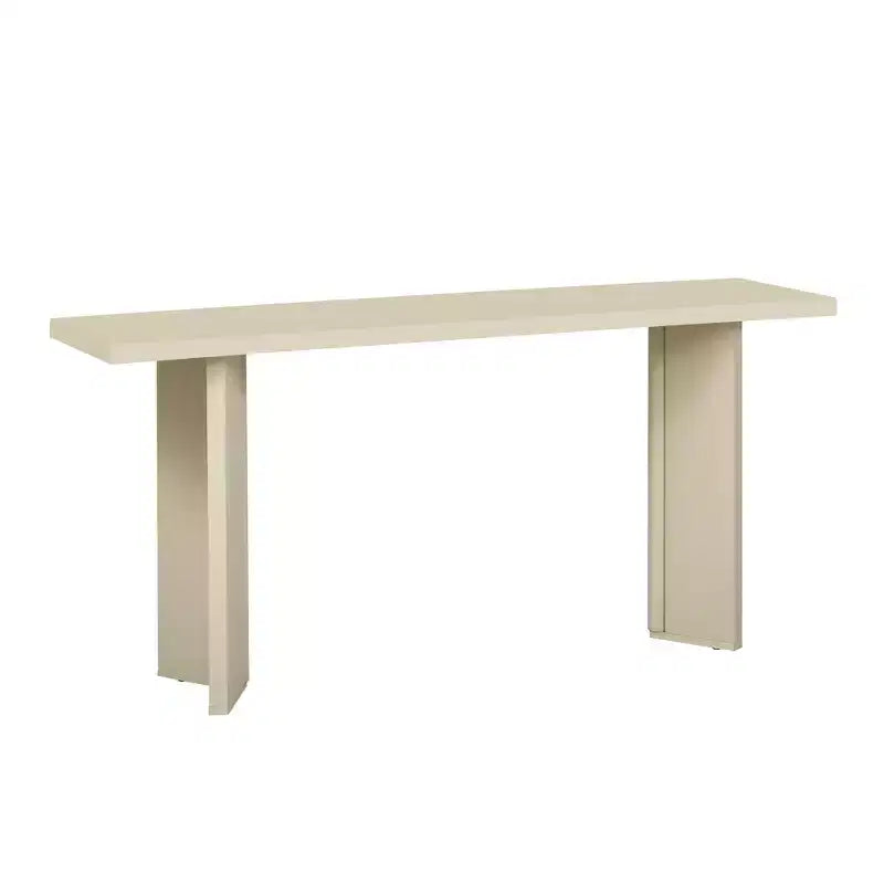 Table console minimaliste en bois avec pieds géométriques, table d’entrée de style champêtre pour le salon et l’entrée
