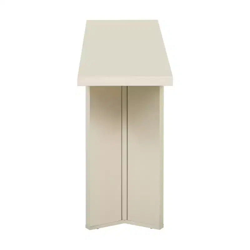 Table console minimaliste en bois avec pieds géométriques, table d’entrée de style champêtre pour le salon et l’entrée