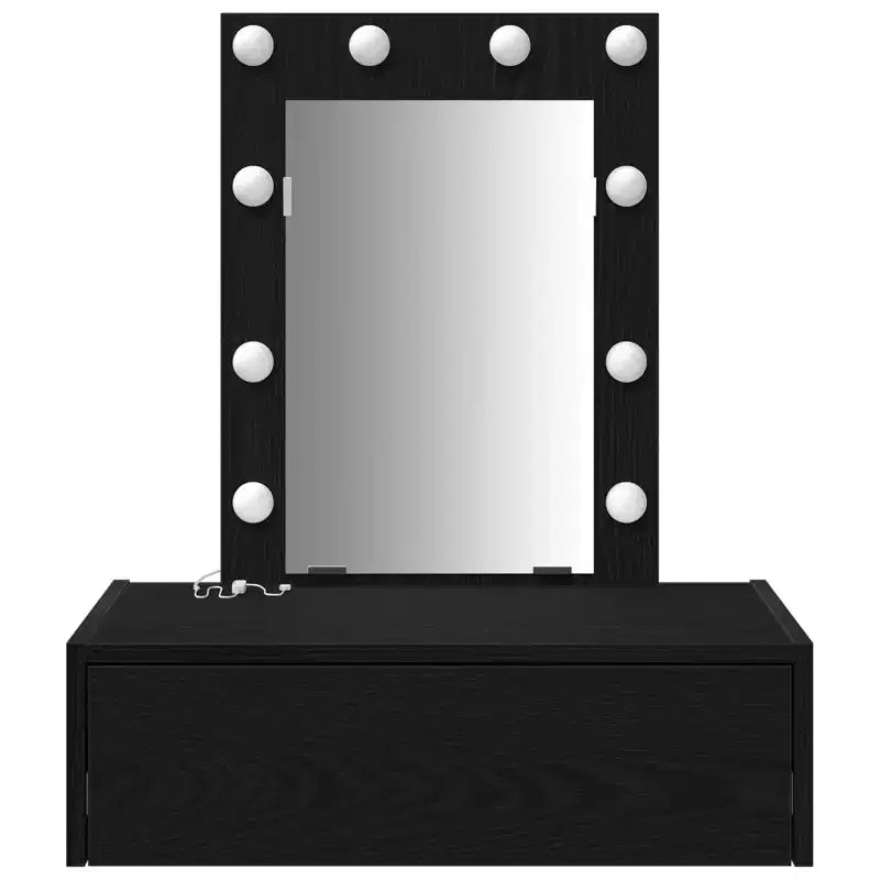 Coiffeuse moderne et minimaliste, élégante, avec miroir transparent et tiroirs de rangement astucieux, conçue pour l’organisation quotidienne