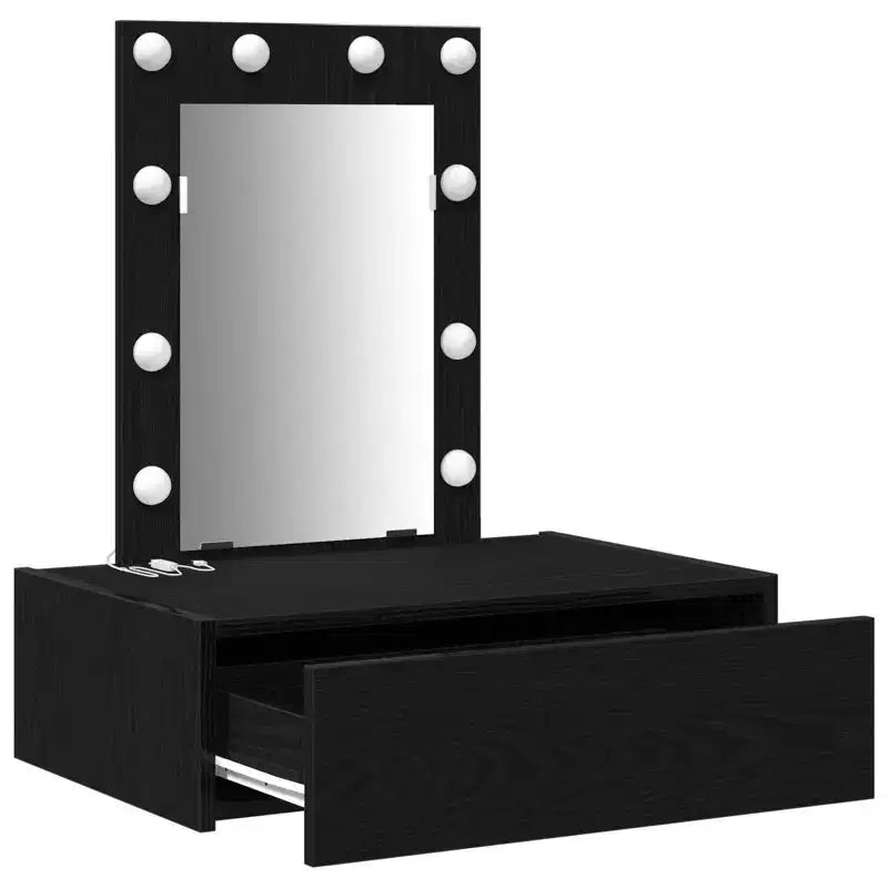 Coiffeuse moderne et minimaliste, élégante, avec miroir transparent et tiroirs de rangement astucieux, conçue pour l’organisation quotidienne