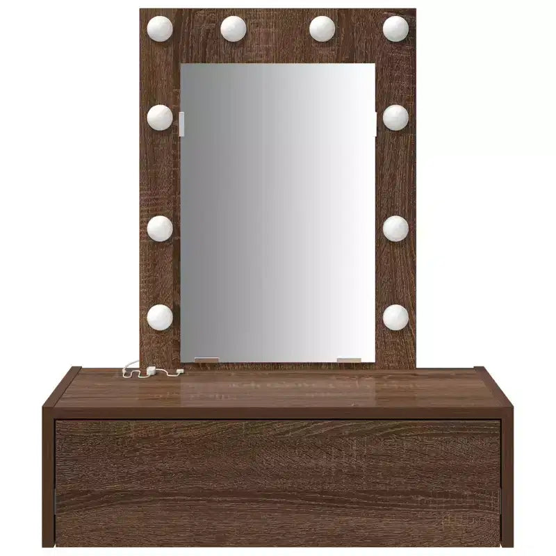 Coiffeuse moderne et minimaliste, élégante, avec miroir transparent et tiroirs de rangement astucieux, conçue pour l’organisation quotidienne
