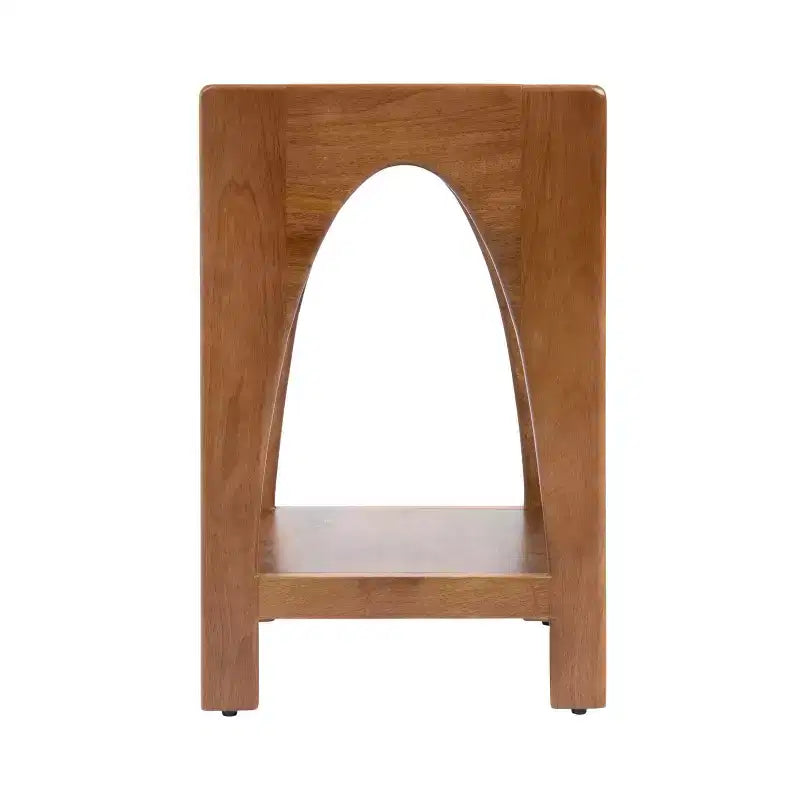 Table d’appoint en bois de style vieilli, 16x14x22, brun noyer