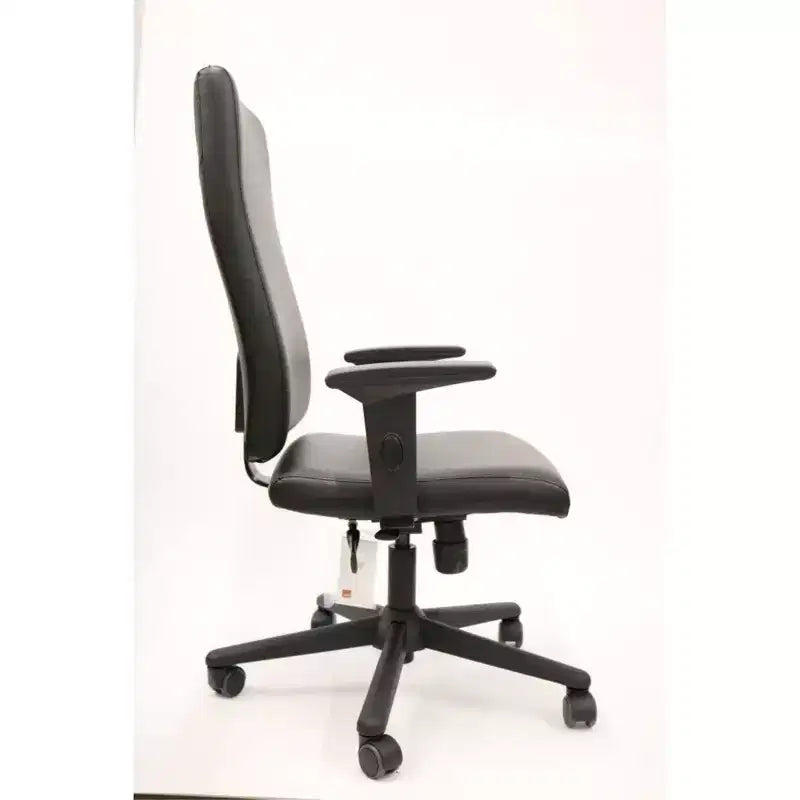 Bürostuhl, höhenverstellbar bis 46.6 in.H, schwarzer Kunstledersitz, drehbar und ergonomisch