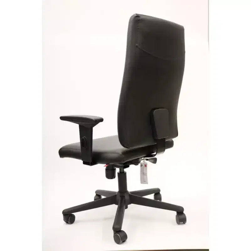 Bürostuhl, höhenverstellbar bis 46.6 in.H, schwarzer Kunstledersitz, drehbar und ergonomisch