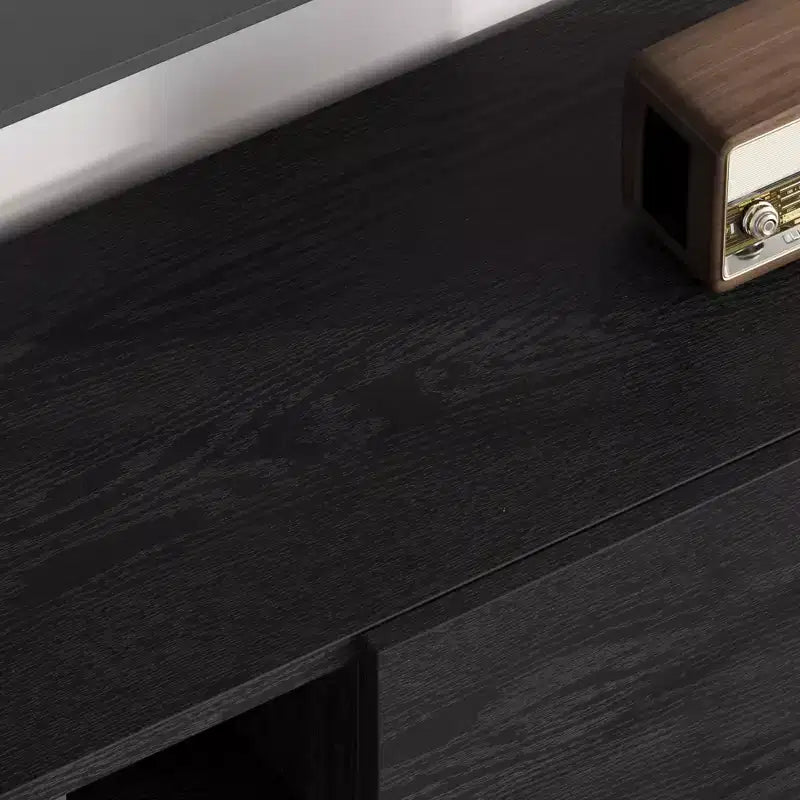 TV-Schrank im Industriestil mit zwei Schubladen, geeignet für 80-Zoll-Fernseher, Medienmöbel aus Holz für Wohnzimmer