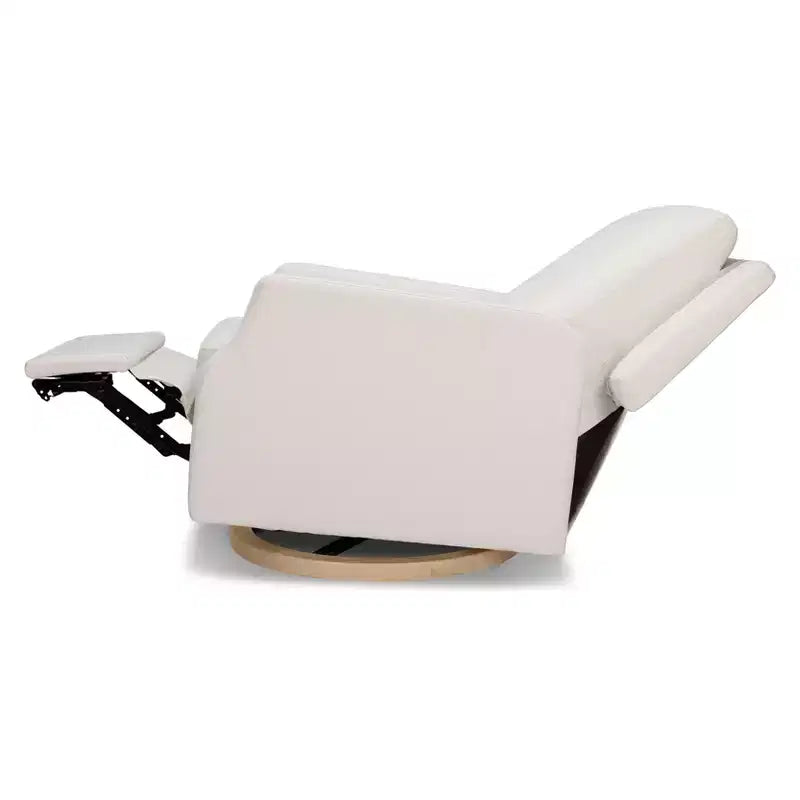 Fauteuil inclinable électrique et pivotant avec glissière - tissu écologique Performance Cream