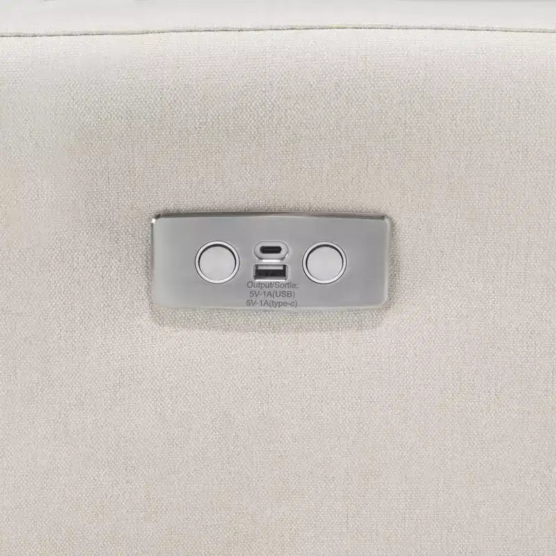 Fauteuil inclinable électrique et pivotant avec glissière - tissu écologique Performance Cream