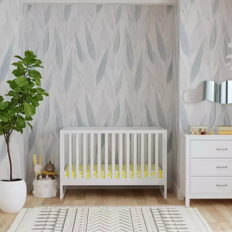 Modernes Babybett aus natürlichem Holz, sicheres Gitterbett fürs Babyzimmer