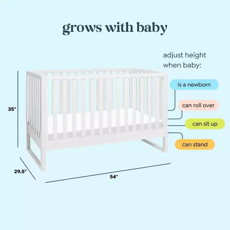 Modernes Babybett aus natürlichem Holz, sicheres Gitterbett fürs Babyzimmer
