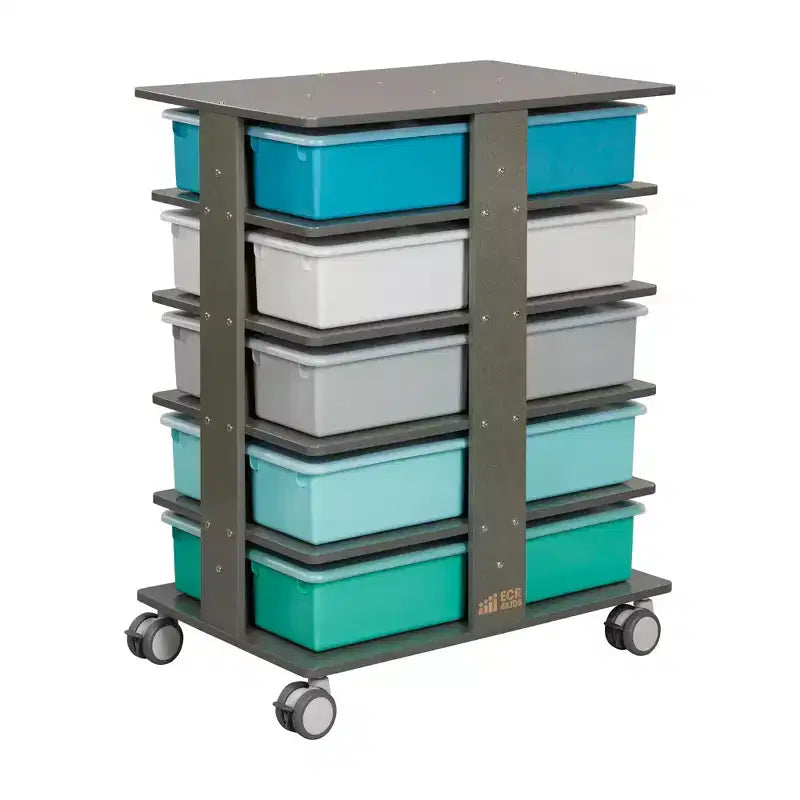 Tour de rangement mobile à 20 compartiments et 20 bacs, 5x4, mobilier pour enfants