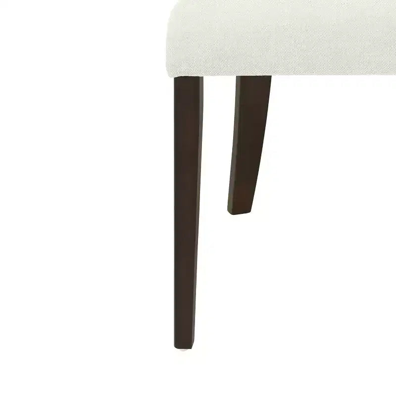 2er-Set Esszimmerstühle aus Gummibaumholz, gepolstert, mit geschwungener offener Rückenlehne, beige/dunkelbraun