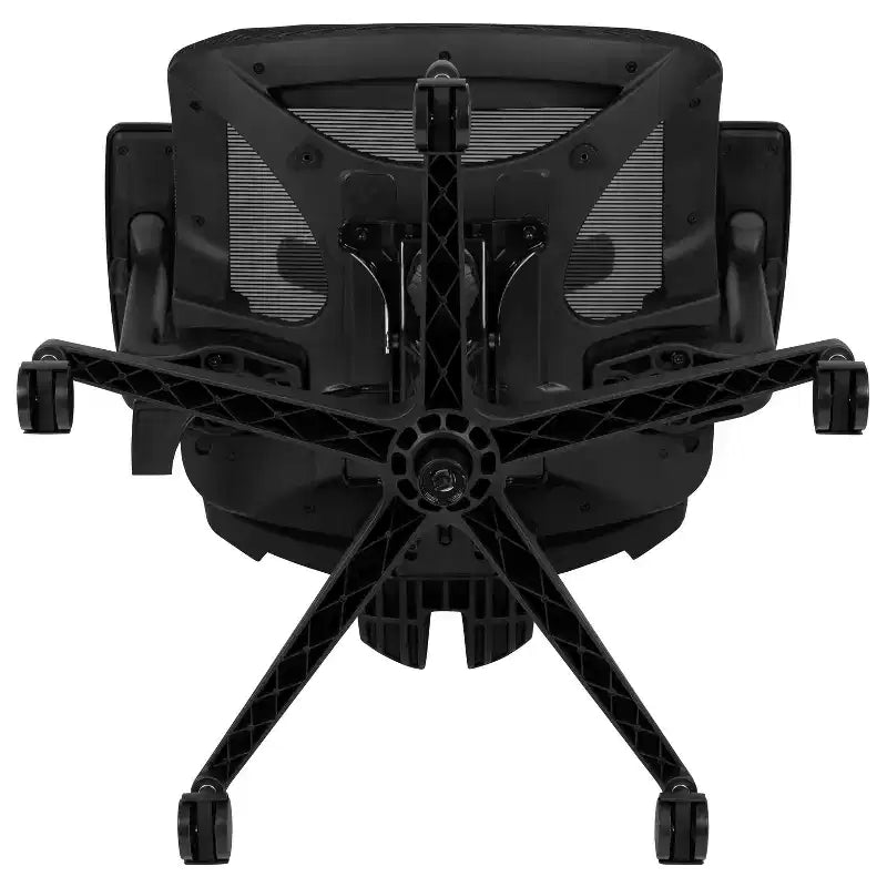 Ergonomischer Bürostuhl mit Netzbezug, Synchronmechanik, schwenkbarer, verstellbarer Kopfstütze, Lordosenstütze, Kleiderbügel und verstellbaren Armlehnen