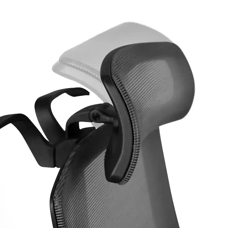 Ergonomischer Bürostuhl mit Netzbezug, Synchronmechanik, schwenkbarer, verstellbarer Kopfstütze, Lordosenstütze, Kleiderbügel und verstellbaren Armlehnen