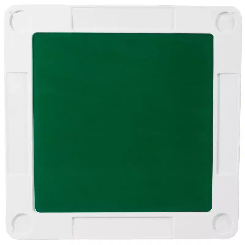Mesa plegable cuadrada blanca para juegos de cartas, de 34.5, para 4 jugadores, con superficie de juego de fieltro verde y portavasos