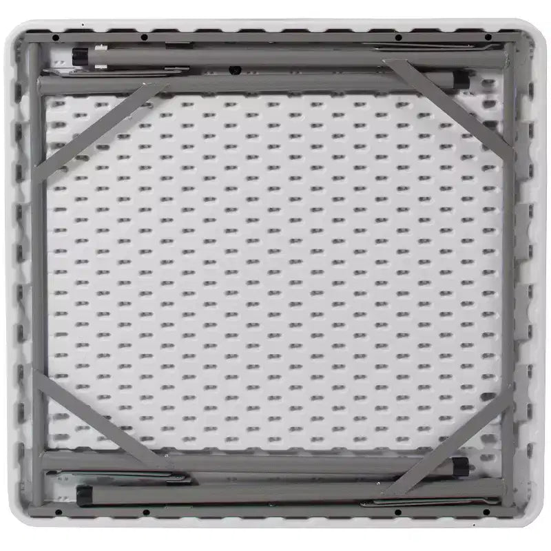 Mesa plegable cuadrada blanca para juegos de cartas, de 34.5, para 4 jugadores, con superficie de juego de fieltro verde y portavasos