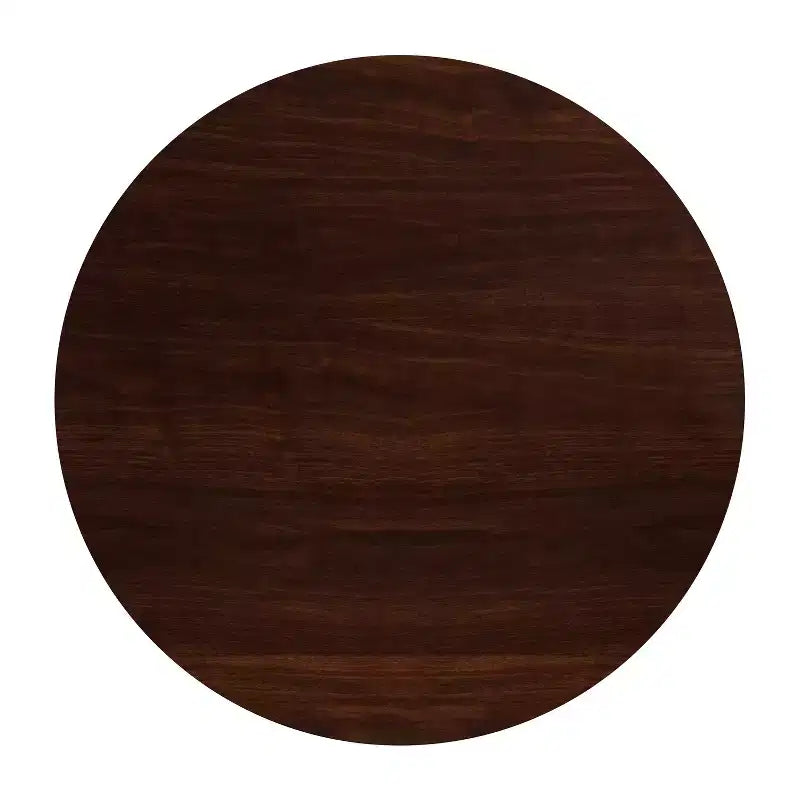 Plateau de table rond en résine à fini très brillant de 48, de style vieilli, avec 2 rebords épais