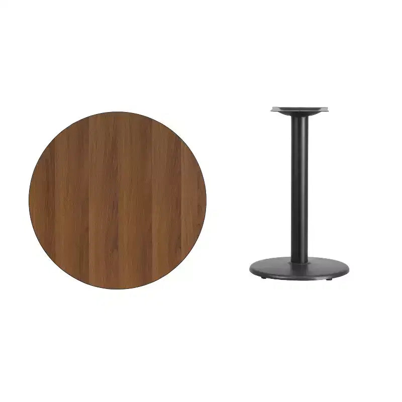 Tablero redondo laminado de 30 con base de mesa redonda de 18 de altura
