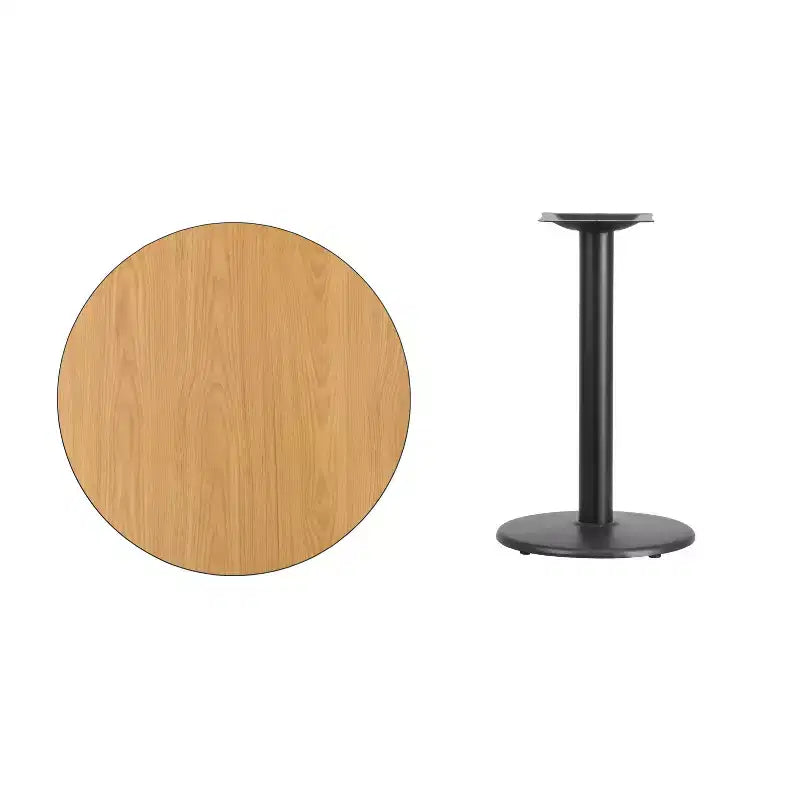 Tablero redondo laminado de 30 con base de mesa redonda de 18 de altura
