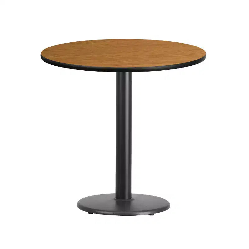 Tablero redondo laminado de 30 con base de mesa redonda de 18 de altura