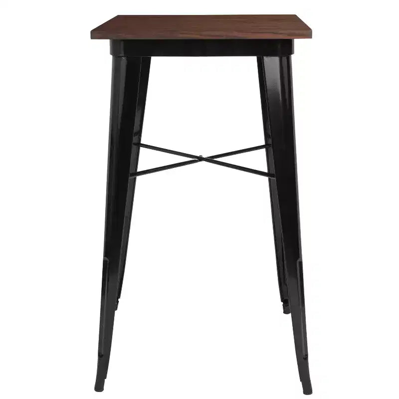 Mesa interior de bar de madera y metal de 23.75